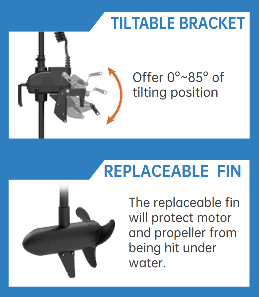 CAYMAN T TRANSOM MOUNT TROLLING MOTOR 12V 55Lbs (OPEN BOX)