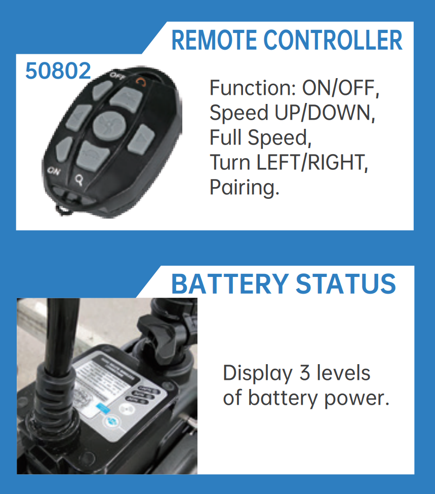 CAYMAN T TRANSOM MOUNT TROLLING MOTOR 12V 55Lbs (OPEN BOX)